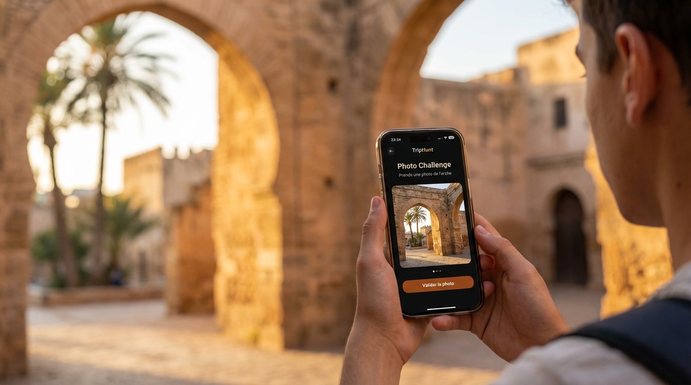 TripHunt Game photo challenge being validated