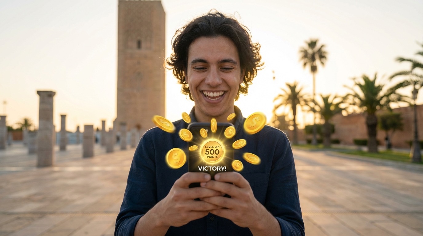 Check-in success with coins shown on the phone